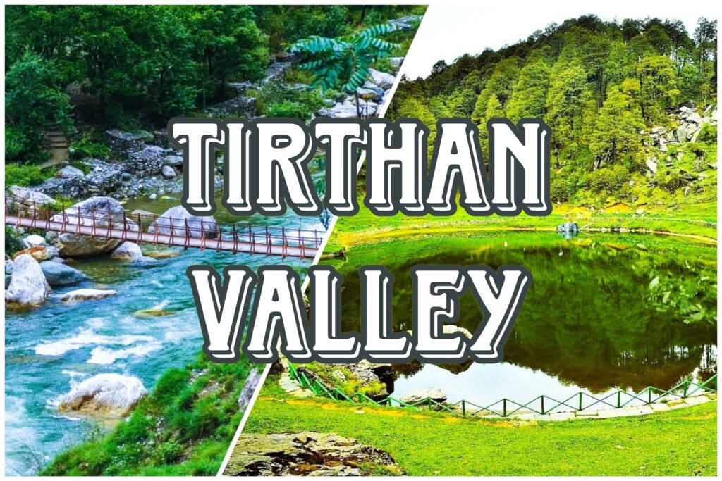 Crystal-clear river flowing through pine forests in Tirthan Valley