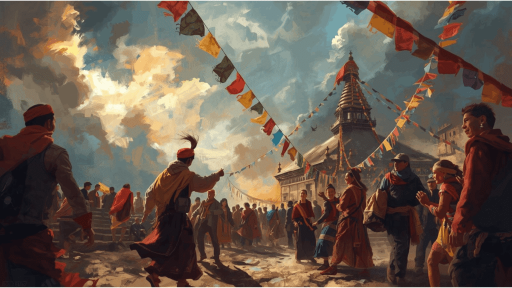 Faguli Festival in Sangla Valley Himachal Pradesh with villagers celebrating traditional Holi rituals