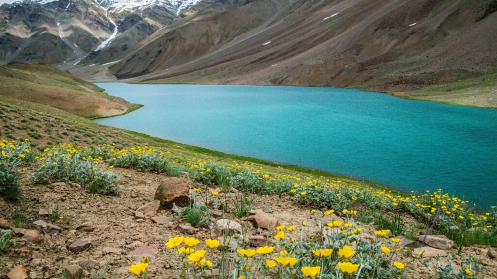 Stunning landscape around Chandratal, also known as the Moon Lake of Himachal Pradesh