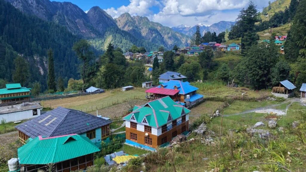 Beautiful view of Grahan Village, an offbeat destination in Parvati Valley near Kasol
