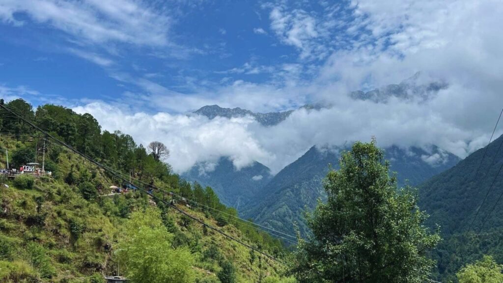 Natural beauty of Naddi View Point, Dharamshala with clear skies, mountain views and peaceful surroundings