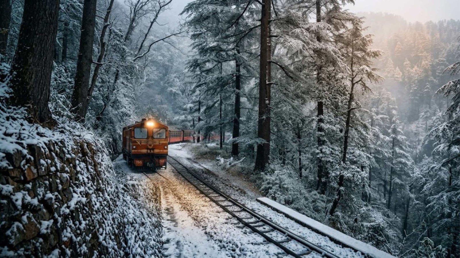 Kalka Shimla Toy Train in Snow