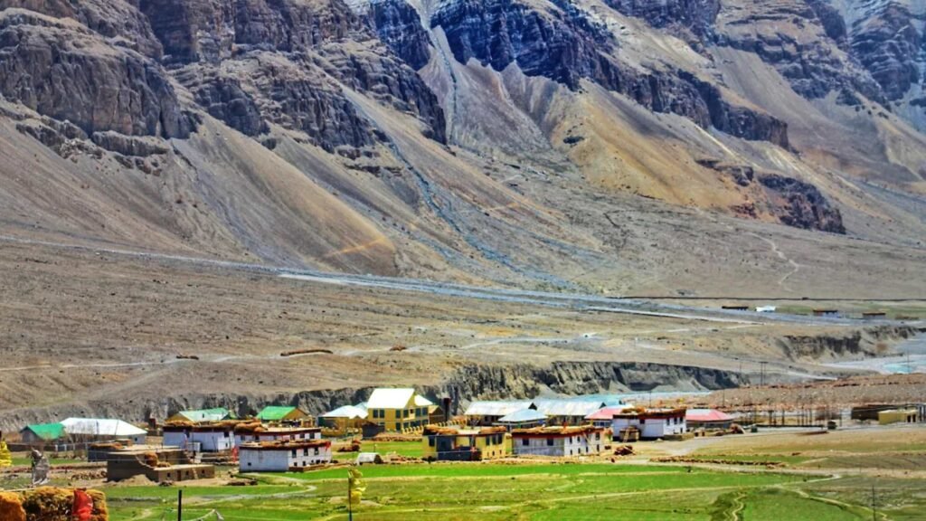 Scenic landscape of Losar Village in Lahaul and Spiti Himachal Pradesh