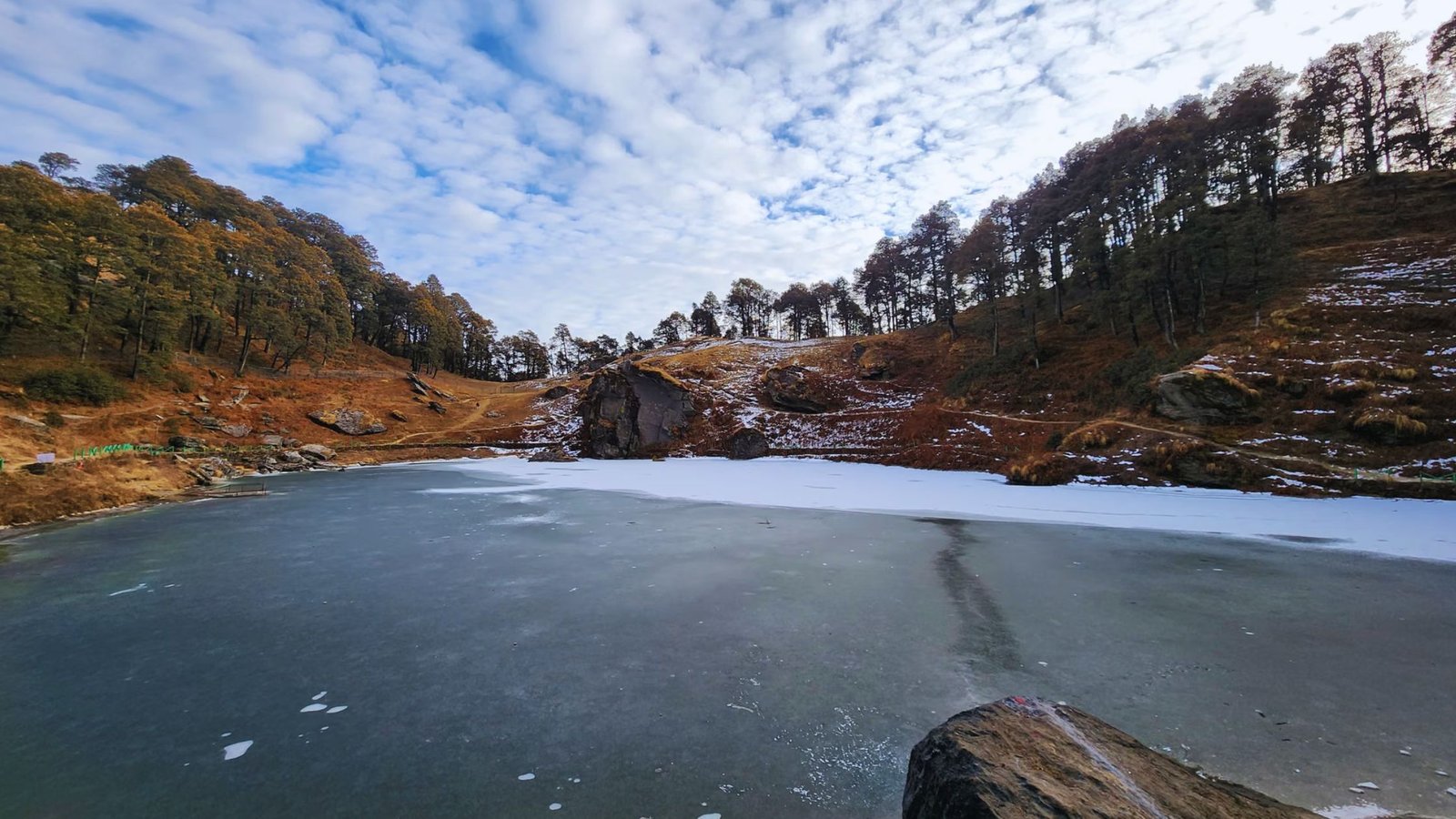 Frozen Serolsar Lake in Winters near Jibhi