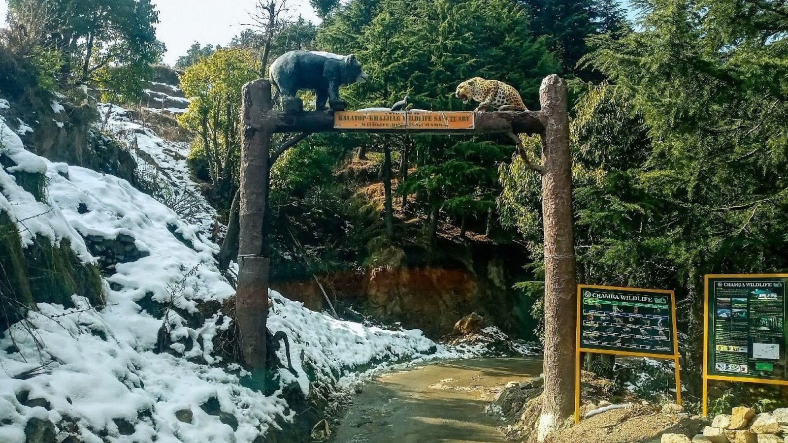 Kalatop Wildlife Sanctuary Chamba during winters in Snow