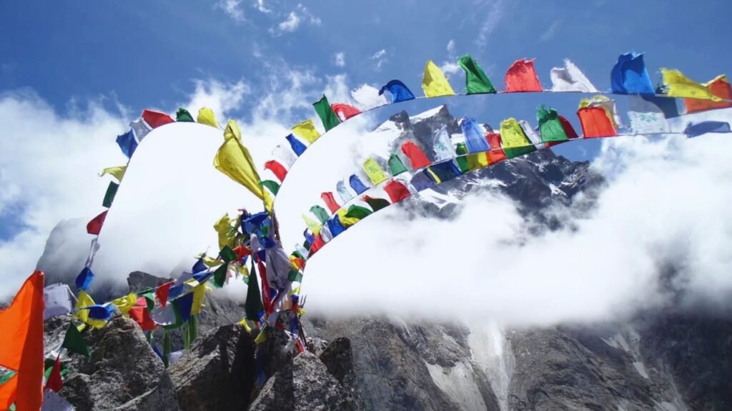 Prayer Flags at Kinner Kailash in Kinnaur Himachal Pradesh