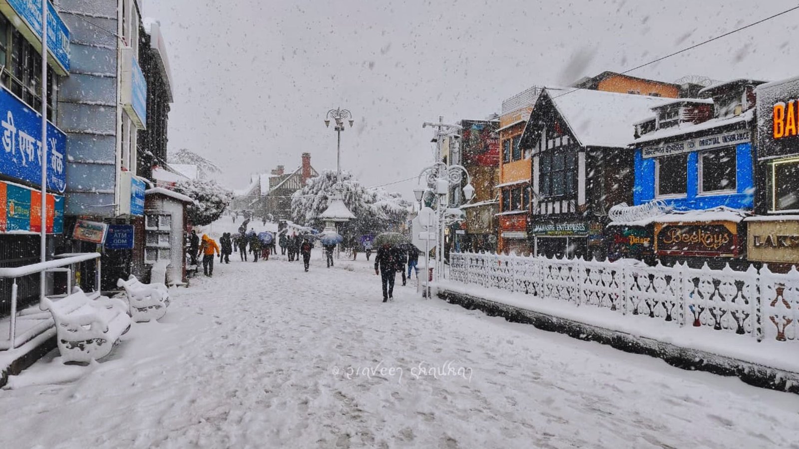 Scandal Point Shimla Covered in Snow in Winters