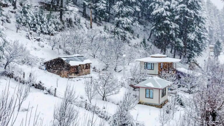 Shangarh during winter in Sainj Valley near Jibhi and Tirthan Valley