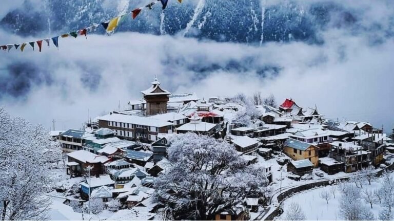 Snow Covered Kalpa Village in Kinnaur