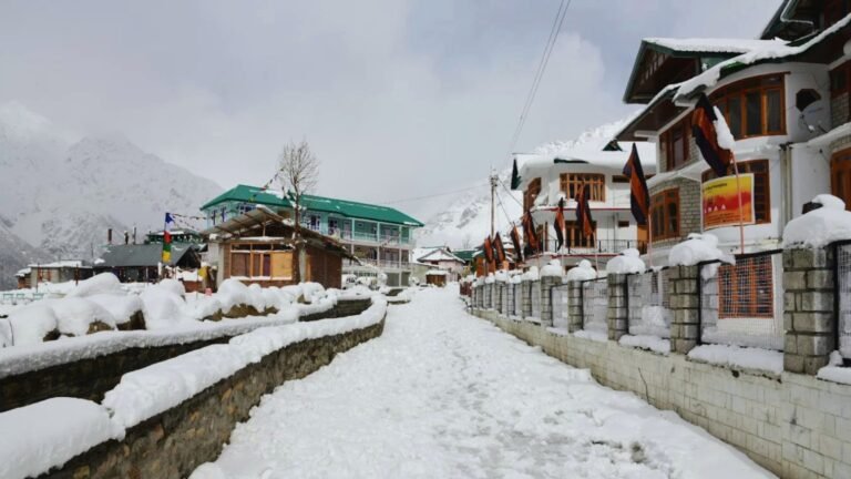 Snow-covered Chitkul Village showcasing breathtaking Himalayan winter landscapes in Kinnaur Himachal Pradesh
