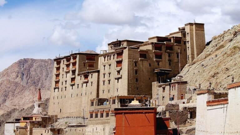 Traditional Tibetan-style architecture of Leh Palace in Leh Ladakh